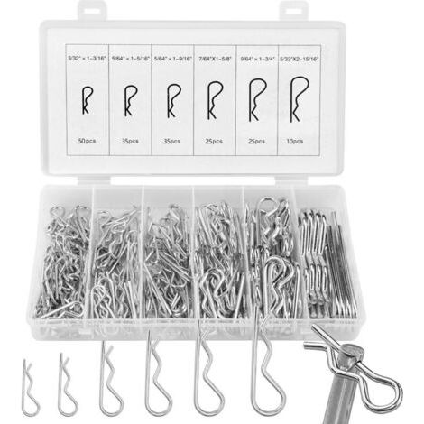 180 Stück Goupilles Fendues R Clips 6 Tailles, Goupille Beta En Acier Inoxydable, Assortiment De Goupilles À Ressort, Goupille De Verrouillage, Pour Voitures, Mécaniciens, Tracteurs (2-4mm)