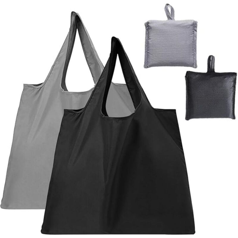 2 Einkaufstaschen - Faltbar - Ideal Zum Einkaufen, Reisen, Outdoor-aktivitäten Und Camping.