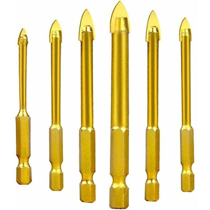 6er-lot, Glas-, Keramik-, Carreaux-, Kristall- Und Wolframstahl-lot, Mit Sechseckiger Kette, Titan-relief, 3 Mm, 4 Mm, 5 Mm, 6 Mm, 8 Mm, 10 Mm