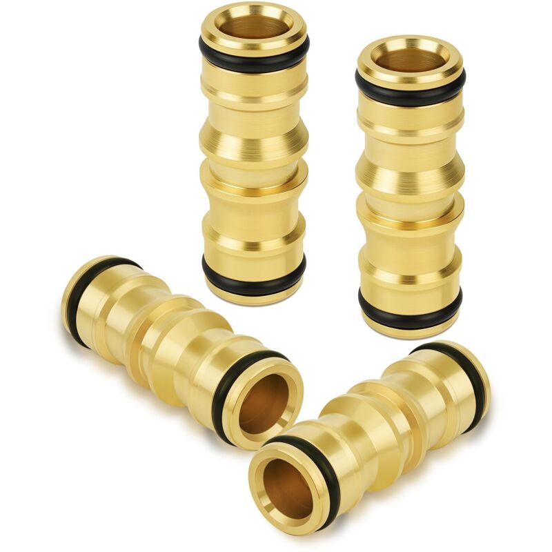 4 Stück Messing-schlauchverbinder, 1/2 Zoll Doppelstecker-verbindungsstück, Gartenschlauch-armaturen, Zum Verlängern Von Schläuchen Und Gartenbewässerungssystem