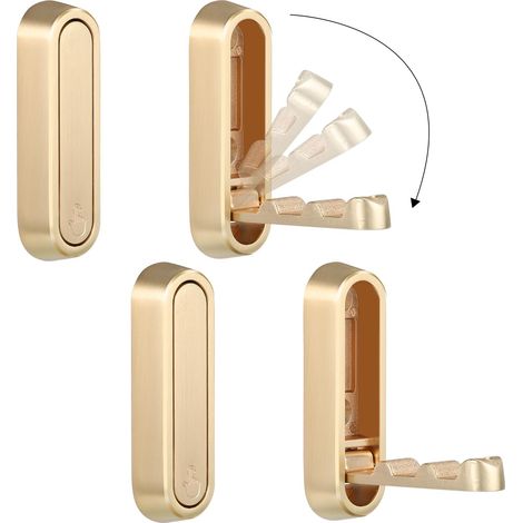 Häkeln Sie Muraux Pliables, Häkeln Sie Porte-manteaux Dorés Pliables (lot De 4), Häkeln Sie Pliables Robustes, Häkeln Sie Für Servietten