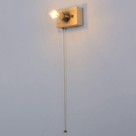 Rustikale Wandleuchte Aus Holz, Wandleuchte, Wandleuchte Mit Touchpad-schalter (ceniza-farbe)