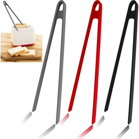 Lot De 3 Pinces En Silicone - Pinces De Cuisine De 11,8 Pouces Pour La Cuisson Et Le Barbecue (design Anti-dérapant)