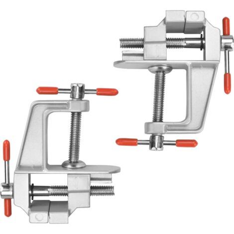 2 Stück Verstellbarer Mini-schraubstock, Tischschraubstock, Tischschraubstock Aus Aluminiumlegierung, Mini-tischschraubstock, Holzbearbeitungsschraubstock, Für Hobby-tisch, Basteln, Schmuck (silber)