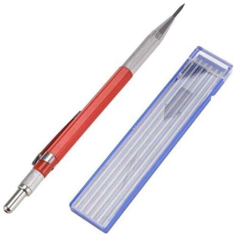 Schweißbleistift Mit 12 Silberstreifen-nachfüllungen, Xu, Metallmarker Für Bleistifte, Mechanisches Schweißen, Fertigung, Rot