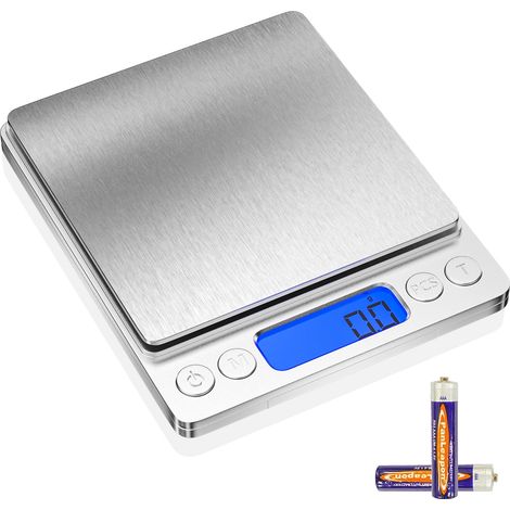 Küchenwaage 3 Kg/0,1 G, Elektronische Waage Aus Rostfreiem Edelstahl Mit Lcd-bildschirm Und Tarafunktion.