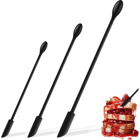 3 Stück Silikonspatel, Mini-silikonspatel, Kleiner Wiederverwendbarer Gummi-make-up-löffel, Weicher Gebäckspatel, Wiederverwendbarer Doppelköpfiger Gattoi-löffel