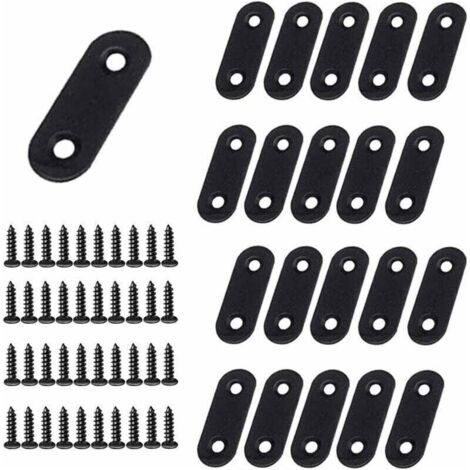 Befestigung Gerader Flacher Platten, Robuste Gerade Montagebeine Aus Edelstahl, Flache Halterungen Aus Edelstahl Mit 20 Stück (40 X 16 X 2 Mm)