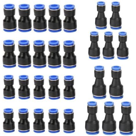 30 Stück Pneumatische Reduzierstücke 4–8, 6–8, 8–10, 6–12 Mm Außendurchmesser, Kunststoff-pneumatikanschlüsse, Druckluft-schnellkupplung, Push-schnell-reduzierstücke Für Luftschläuche