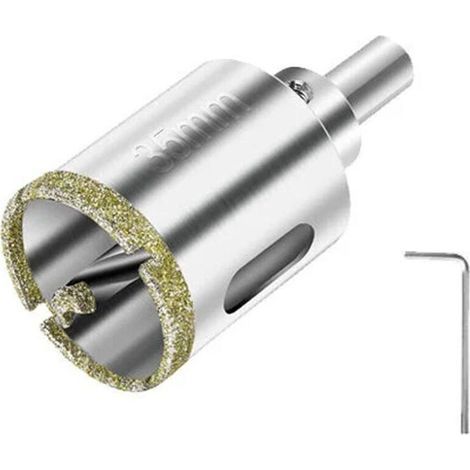 Diamant-lochsäge 35 Mm, Fliesen-lochsäge Mit Diamant-oberflächenbeschichtung Zum Schneiden Von Glas, Fliesen, Keramik, Marmor, Kalkstein