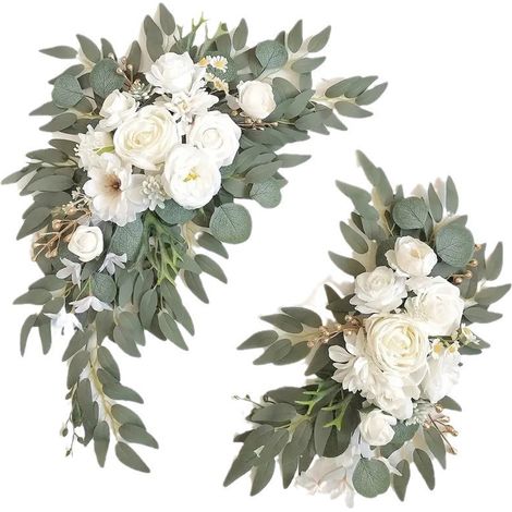 Kit Künstlicher Blumen Für Den Hochzeitsbogen (ein Ensemble) Praktisch Für Die Dekoration Der Zeremonie Und Des Hochzeitsempfangs (weiß)