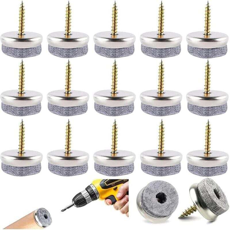 100 Teile Patin Chaise, 22 Mm Patin Meubles Ronde, Patin À Vis En Feutre Patin De Chaise A Clouer Pour Protection Des Sols Et Des Meubles