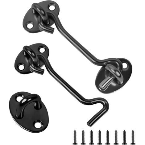 Türhaken, Set Mit 2 Scheunentürhaken, 7,6 Cm Haken- Und Ösenriegel, Edelstahl-kabinenhaken, Innentürriegel Mit Befestigungsschrauben
