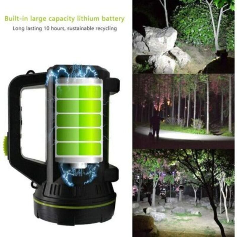 Ultra Leistungsstarke Led-taschenlampe, Wiederaufladbar Über Usb, 135.000 Lumen, 6.000 Mah Mit Seitenlicht, Leistungsstarke, Wasserdichte Taschenlampe Für Notfall, Wandern, Camping, Jagd, Ghost