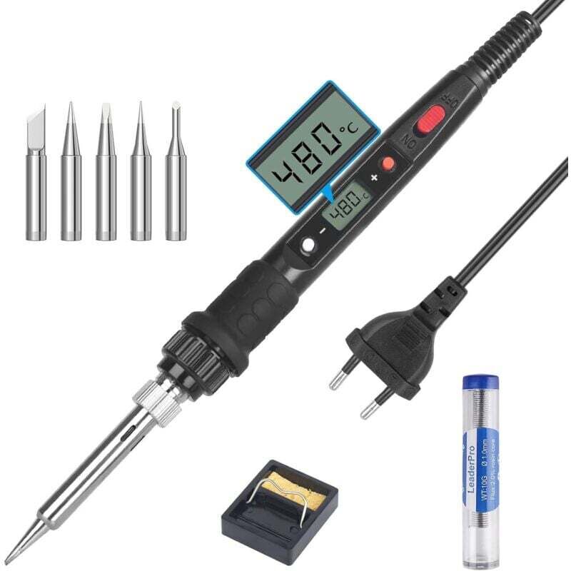 Elektrisches 80-w-souder-kit, Einstellbare Soudure-temperatur: 180℃480℃ Sichtbar Mit On/off-unterbrechung, 5 Austauschpunkte Zur Täglichen Warmwasserbereitung