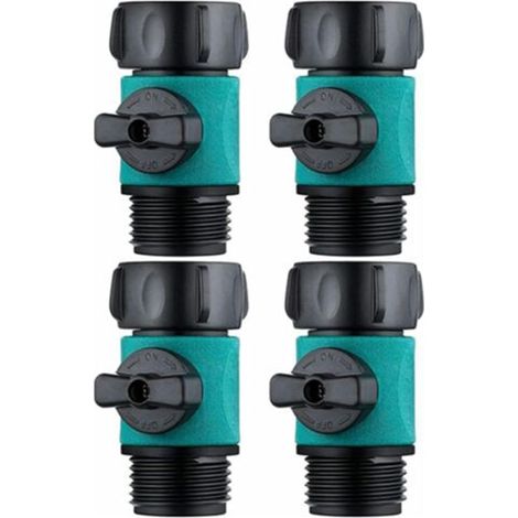 4er-pack Gartenschlauch-absperrventil, Passend Für Standard-3/4-zoll-anschlüsse