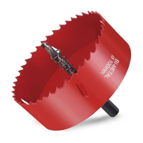 Bimetall-lochsäge, Ø100 Mm M42 Hss Bimetall-lochsäge, Lochsäge Mit Sechskantadapter Und Zentrierbohrer, Zum Bohren Von Kunststoff, Pvc, Holz, Faserplatten, Weichmetall