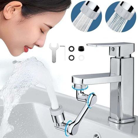 1080 Grad Drehbarer Robinet-pivotant-belüfter, Multifunktionaler Rotierender Robinet-verlängerer Mit 2 Pulverisierungsmodi Für 20/22/24 Mm Filetage, Mousseur Des Robinet Für Küche, Salle De Bain (1 St