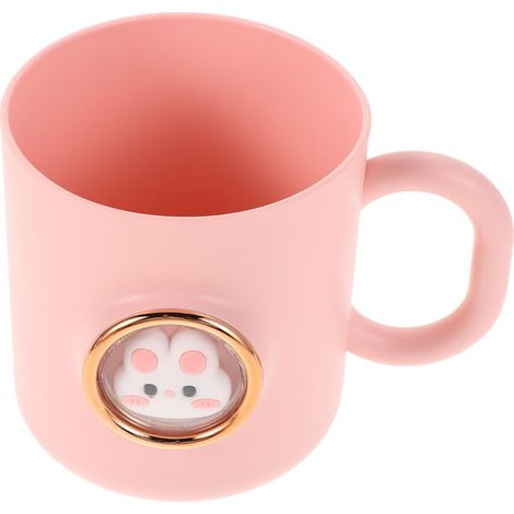 Becher Im Wasserbad, Wiederverwendbar (mit Poignée) – Lapin-motiv, Aus Kunststoff Auf Der Oberfläche – Geeignet Für Mädchen Und Jungen – Kompakt Und Praktisch: Ideal Für Den Badezimmerraum Im Haus Und