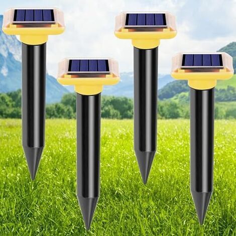 Ultraschall-solar-maulwurfvertreiber, 4 Stück, Maulwurfabwehrmittel, Ip66, Wasserdicht, Ultraschall-schlangenvertreiber, Anti-nagetiere