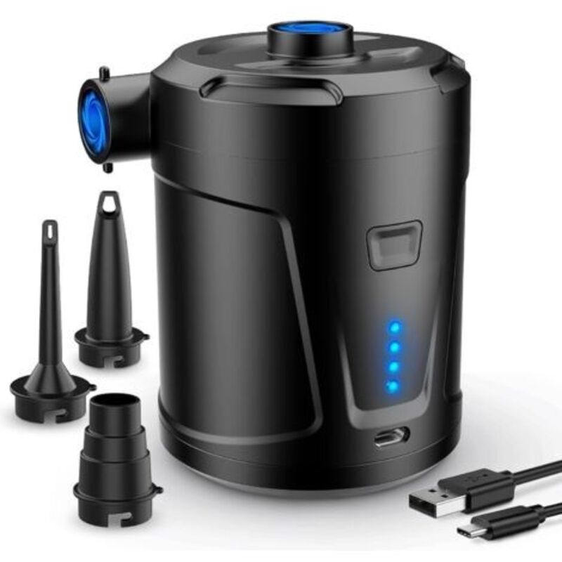 Pr Pompe À Air Electrique, Batterie Wiederaufladbar 5000 Mah, Gonfleur Matelas Gonflable Mit 3 Bussen In Der Luft, Gonfleur Rapide Für Bateau Pneumatique/matelas Pneumatique
