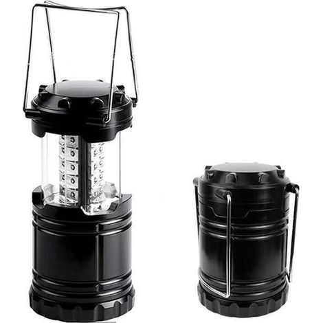 Set Mit 2 Camping-led-lampen, Ouragan, Urgent, Kit De Survie En Case De Panne De Courant, Lanternes Portables D'Extérieur, Sans Piles (schwarz, Biegsam)