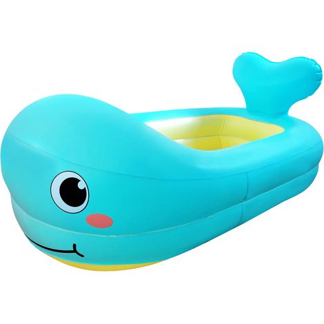 Aufblasbare Badewanne Für Kinder, Niedliche Tragbare Badewanne In Walform, Wasserdichtes Kinderschwimmbecken, Reisesitz Mit Dickem Kissen Für Badezimmer Und Familienreisen.