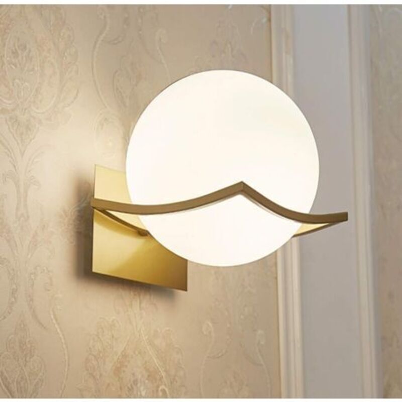 Glaskugel-wandleuchte, Mid-century Modern Led-nachttischlampe, 1-flammig, 15 Cm Durchmesser, E27-fassung, Geeignet Für Wohnzimmer, Schlafzimmer Oder Flur, Fließend