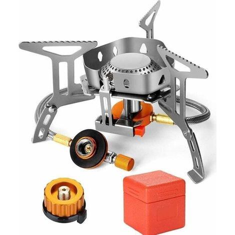 Réchaud De Camping À Gaz 3500 W, Brûleur Camping, Poêle Ultra-léger Cuisinière Extérieur Pliable, Coupe-vent Und Allumage Piézo-electrique Pour Camping/randonnée/pique-nique