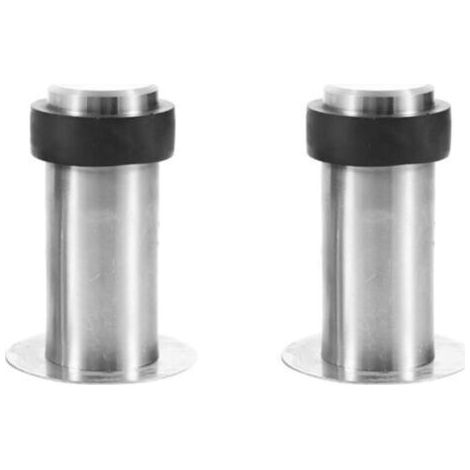 2 Stück Edelstahl-türstopper, Schwarzer Bodentürstopper, Edelstahl-wandtürstopper, Wand- Und Bodentürblock, Schwarzer Edelstahl-türstopper, Türstopper Mit Stoßdämpfer Für Beschädigungsfreies Stoppen