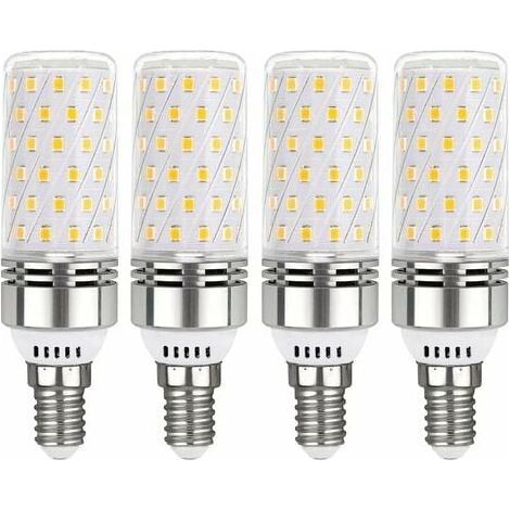Kaltweiße E14-led-glühbirne, 12 W Bis 100 W Glühlampenäquivalent, 6.000 K, E14-edison-schraubsockel, 360° Abstrahlwinkel, Nicht Dimmbar, 4er-set –