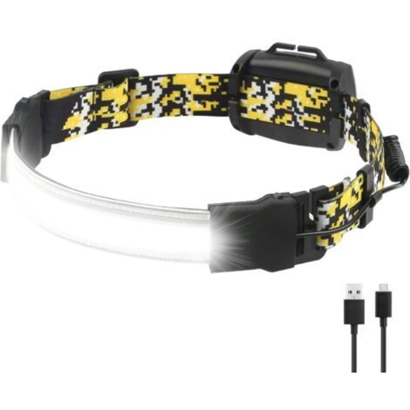 Stirnlampe, 230° Breiter Strahl, Wiederaufladbar, 1800 Mah, Wasserdicht, Cob-led-stirnlampe Für Erwachsene, Kinder, Lesen, Camping, Wandern, Angeln, Dachboden Und Keller