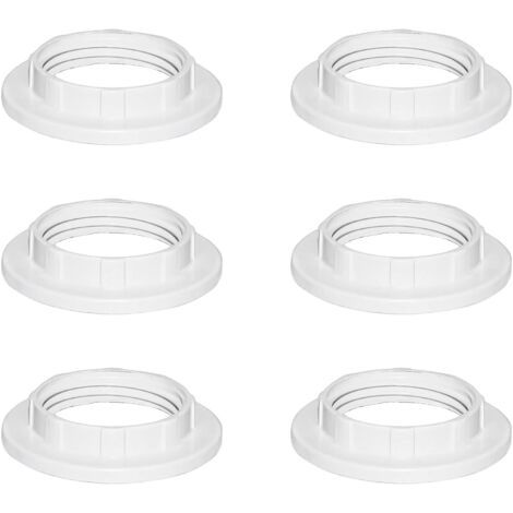 6 Stück Weißer Kunststoff-lampenschirm-reduzierring E14 27 Mm, Lampenschirm-zubehör-ring-adapter-konverterplatte, E14-ring