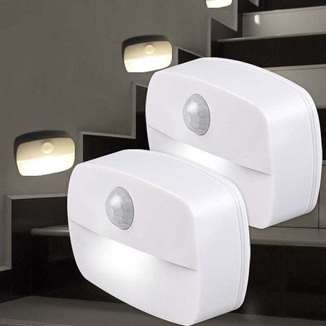 Led-nachtlicht, [2er-pack] Auto-on-off-pir-led-nachtlicht, Wandleuchte, Bewegungsmelder-schrankleuchten, Sichere Lichter Für Treppen, Flur, Badezimmer, Küche, Kleiderschrank [klasse