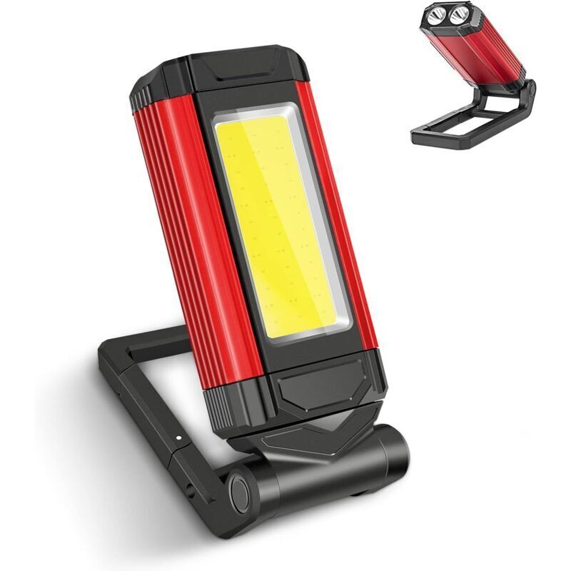 Lampe Torche Travail Led Wiederaufladbar Puissante, Mit Leuchtendem Rot, Lampe Poche Aimantée Étanche Ipx6 Kann Verwendet Werden