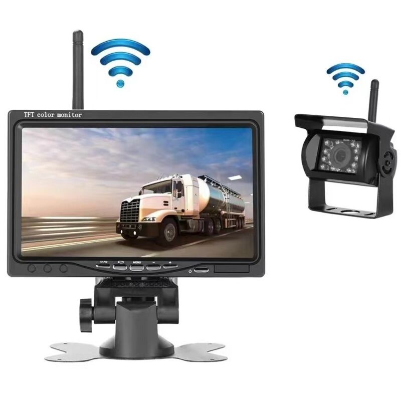 Kabellose Rückfahrkamera + 7-zoll-lcd-monitor-set, 12 V – 24 V, Wasserdichtes Nachtsichtkamera-parksystem-set Für Wohnmobil/bus/anhänger/van/lkw/wohnmobil