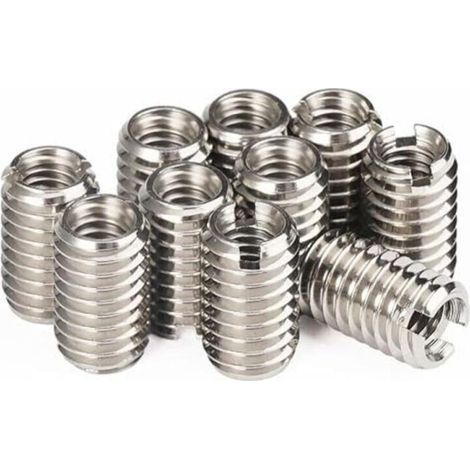 10 Stück Metall-gewindeeinsatz, Selbstschneidender Gewindeeinsatz M4 X 0,7 Mm Innengewinde, M6 X 1 Mm Außengewinde, 10 Mm Länge, Gewindeeinsätze Für Mechanische Ausrüstung Von Dampfturbinen