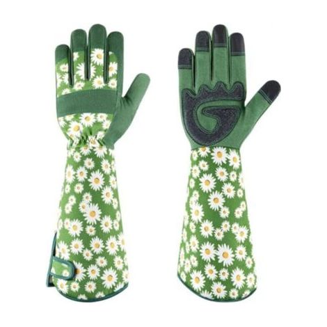 Lange Gartenhandschuhe Für Männer Und Frauen, Arbeitshandschuhe Aus Leder Für Den Außenbereich, Komfort Und Atemschutz (m)