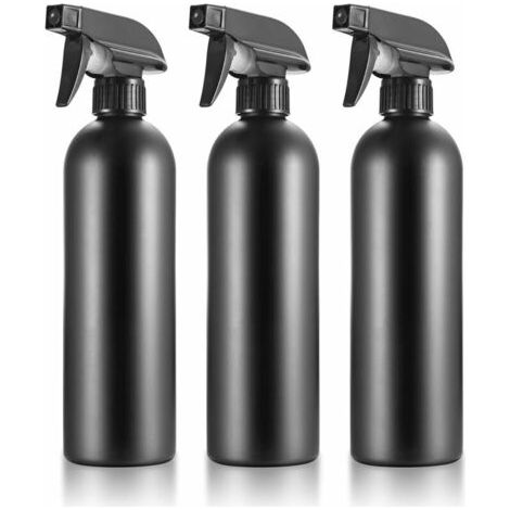 3 Stück – Schwarze Leere Sprühflasche, Nebelsprüher, Nachfüllbare Wassersprühflasche, 500 Ml Haarnebelflasche Für Haus Und Garten