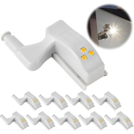 10 Stück Led-scharnierleuchten Für Schranktürscharniere, Spezialbeleuchtung Mit Automatischem Sensor, Kabellose Schranklampe
