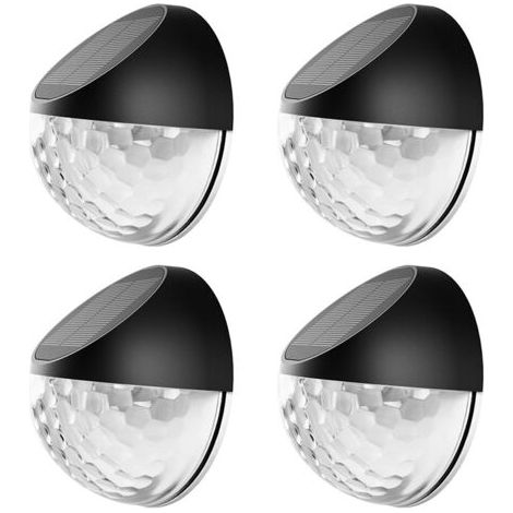 Set Mit 4 Außenwandleuchten Mit Led-solarleuchten Ip65, Weiß Leuchtend, Wandleuchte, Garten