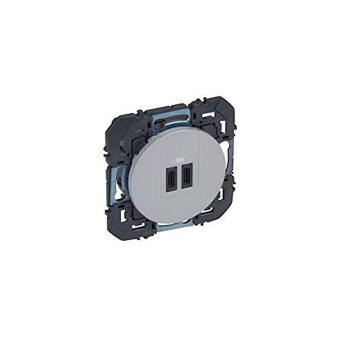 Legrand Dooxie USB-Doppelnsteckdose Typ C Aluminium