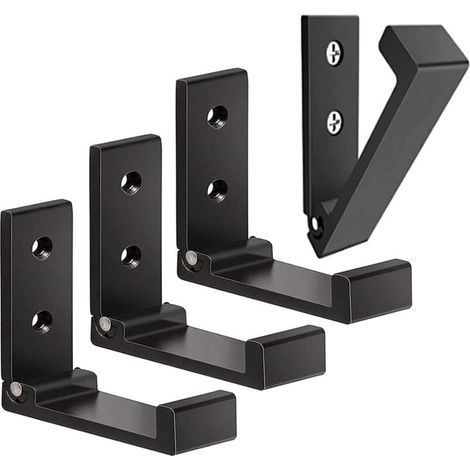 Noir Lot De 4 Crochets Murals Pliables-crochets Pour Manteaux Invisibles, Crochet Mural En Aluminium, Crochet De Suspension Mural En Alliage D'Aluminium Patères Pliables À 90 °