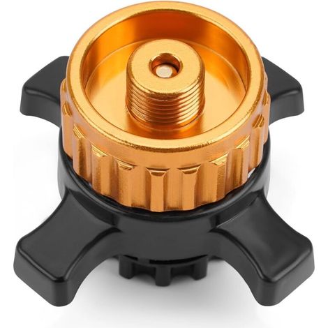 Gaskartuschenadapter, Flaschenadapter Für Easy-click/cv-gaskartuschen, Umstellung Von Bajonettverschluss Auf 7/16"-gewindeanschluss, Gold, 1 Stück