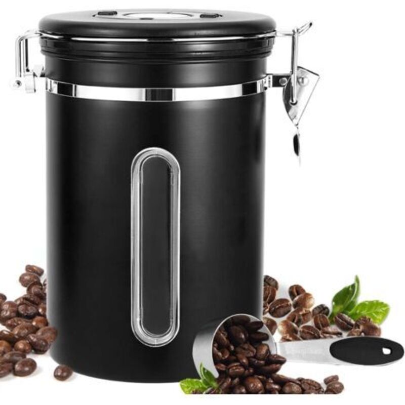 Boîte À Café, Boîte À Café Hermétique, 1,8 L Konservierung, Behälter Mit Dattelbehälter Für Café En Grains