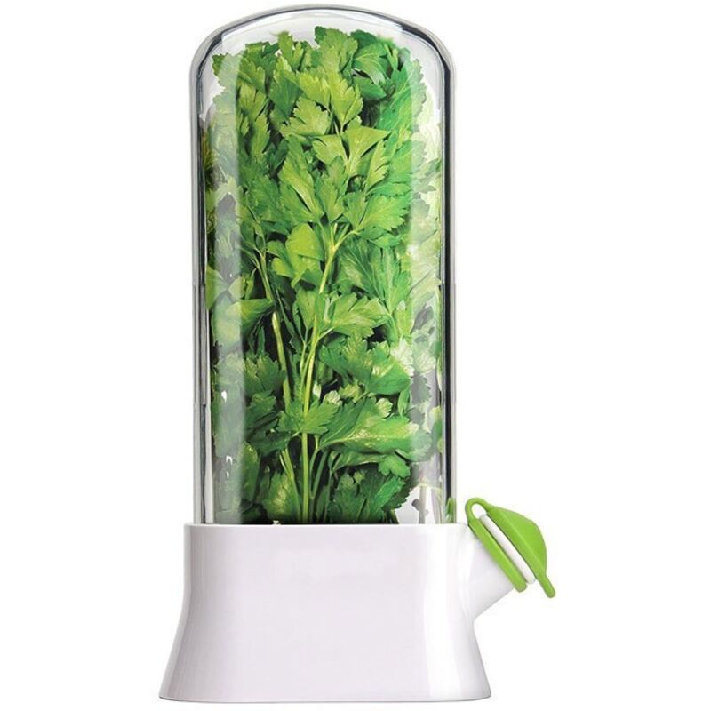 Aufbewahrungsbox Für Aromatische Kräuter - Aufbewahrungsbehälter Aus Glas - Gemüsekonservierung - Weiß -