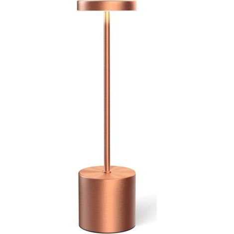 Wiederaufladbare Kabellose Tischlampe, Tragbare Led-schreibtischlampe, 3 Farben Dimmbare Kabellose Tischleuchte, Roségold