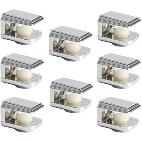 Glasregalhalterung, Verstellbare Und Anpassbare Regalhalterung, 5–8 Mm Dicke Für Badezimmer, Schraubwandmontage, Poliertes Chrom-finish Aus Zinklegierung, 8 Stück