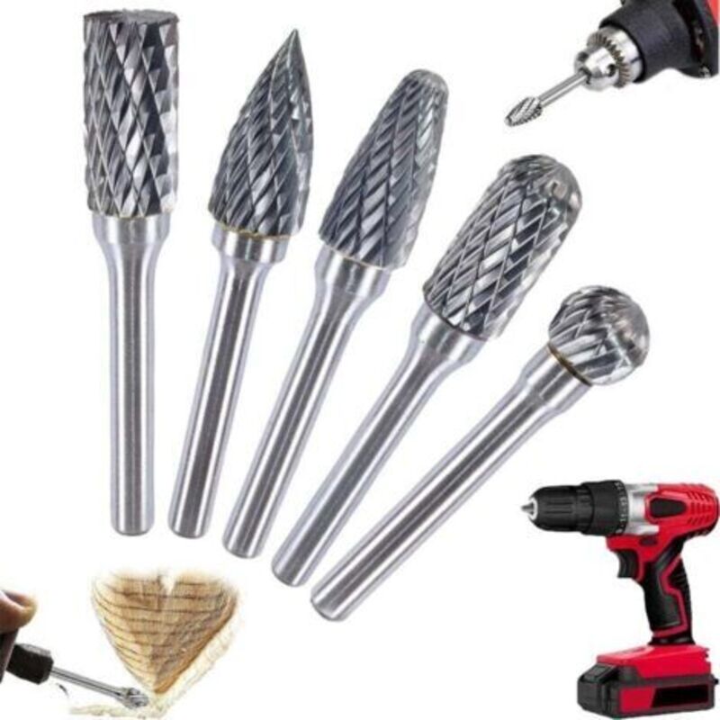 Bei 5 Teilen Handelt Es Sich Um 6 Mm Dicke, 10 Mm Dicke Wolfram-vergaser-double-coupé-ensembles Von Fraises, Rotierende Teile Für Die Arbeit Des Holzes, Tiefdruck, Meuleuse-skulptur-ensembles Von Frai