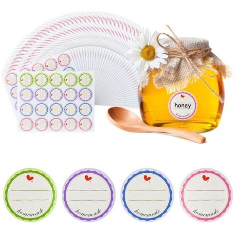 Étiquette Ronde Autocollante – 800 Teile, Étiquette Ronde 38 Mm 4 Farben – Konfitüre/konservierung